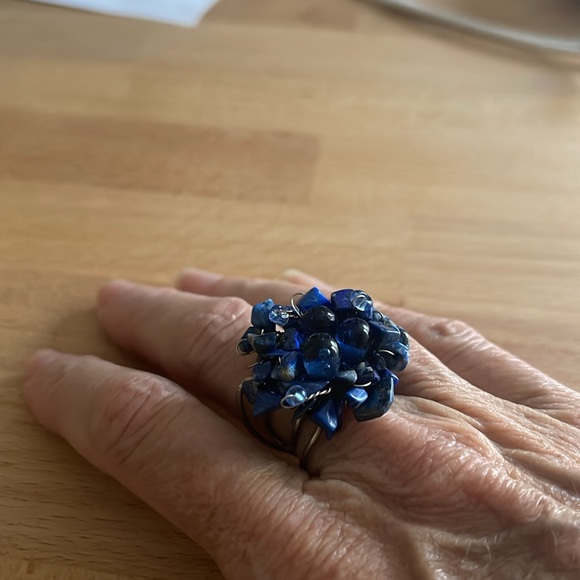 Blue beaded ring - Picture 4 of 4